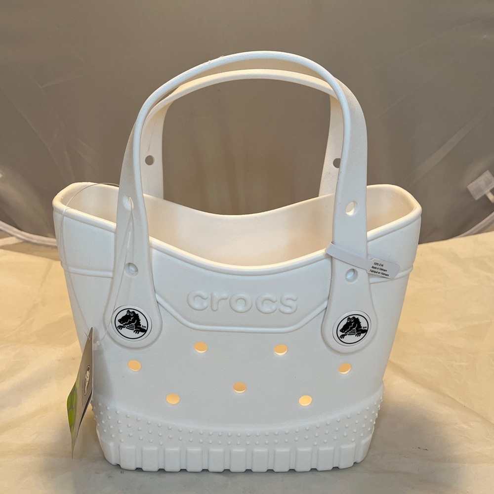 CROCS White Classic Micro Tote with Perforated Details